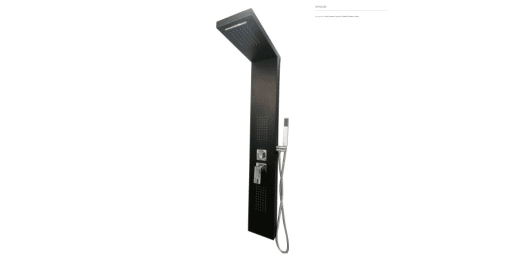 HT-115MT MATTE BLACK  RAINFALL SHOWER PANEL WITH JETS