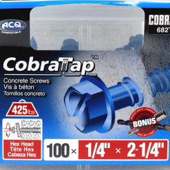 COBRA 682T CONCRETE SCREWS  HEX HEAD 1/4'' X 2 1/4'' + DRILL BIT  (100)