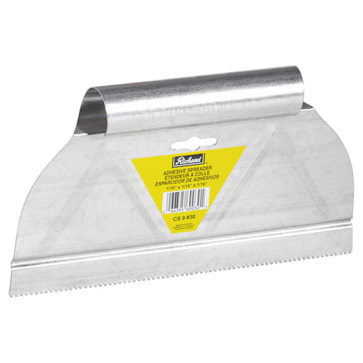 RICHARD CS-9#30 9 IN. ADHESIVE SPREADER, "SQUARE" NOTCH (1/16 IN X 1/16 IN X 1/16 IN)