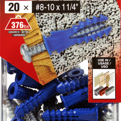 COBRA (193R) PLASTIC BLUE #8-10 X 1 1/4'' + SCREWS (X 20)