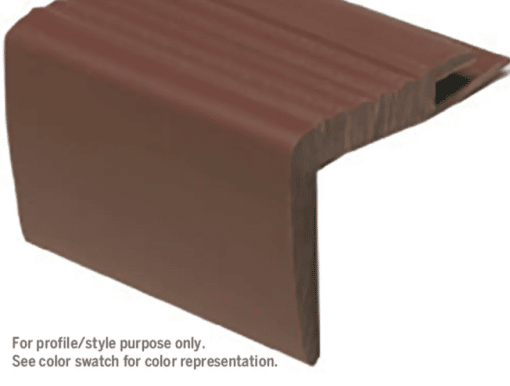 M-D PRO FPNT4220BRN12 2-1/8" (5.1 CM) VINYL STAIR NOSING - BROWN - (ST-047) - 2" (5.1 CM) W X 12 FT. (3.7 M) L