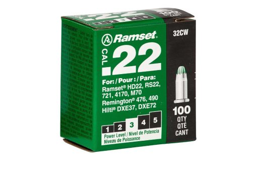 RAMSET .22 CALIBER SINGLE SHOT GREEN LOAD (100-PACK)