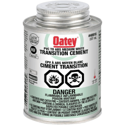 OATEY 48916 237 ML TRANSITION ABS/PVC CEMENT WHITE C RETAIL