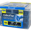 COBRA 636T CONCRETE SCREWS  FLAT HEAD 1/4'' X 4'' + DRILL BIT  (100)