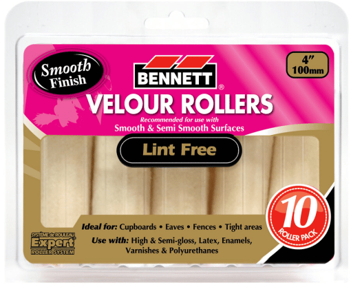 BENNETT 10X4 VELOUR 10 Pack 4'' Velour Roller