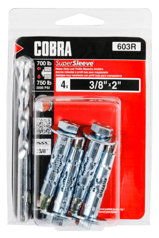 COBRA 603R SUPERSLEEVE 3/8''X2'' (4)