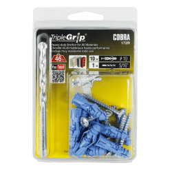 COBRA 172R TRIPLE GRIP #10 BLUE + SCREWS + DRILL BIT (10)