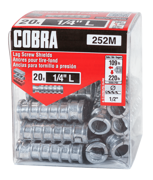 COBRA (252M) LAG SHIELDS 1/4''L (X 20)