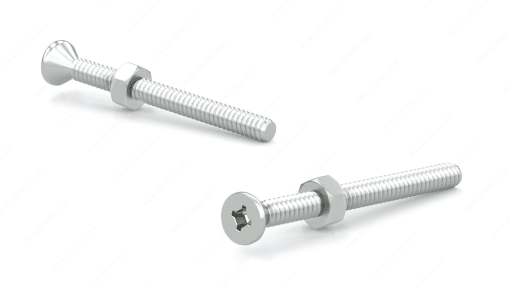 RELIABLE FSBZ143MR 1/4X3 ZINC PLATED MACHINE SCREW WITH NUT FLAT HEAD  3 PCS