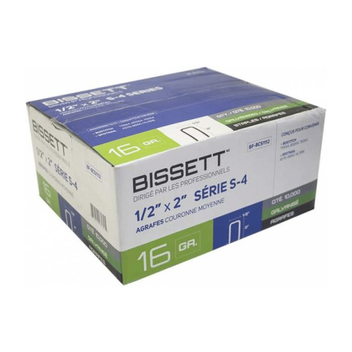 BISSETT BF-BCS1112 1/2'' x 2'' Med Crown Staple 10M