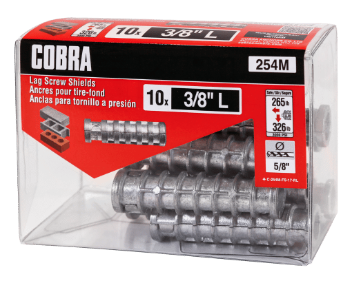 COBRA (254M) LAG SHIELDS 3/8''L (X 10)