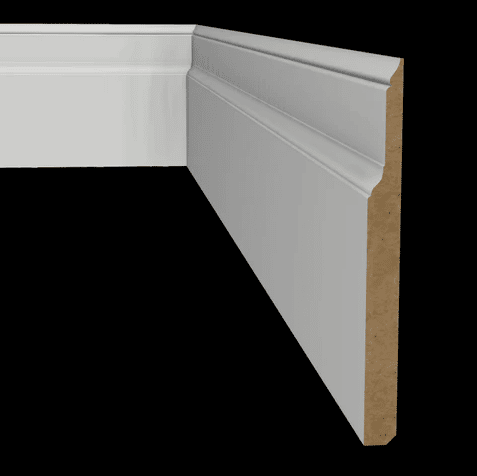 ALEXANDRIA MOULDING 5738- 7IN Colonial Step Baseboard MDF, 7 ¼ IN x 5/8IN x 12FT