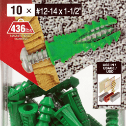 COBRA (197R) PLASTIC GREEN #12- 14 X 1 1/2''+SCREWS (X 10)
