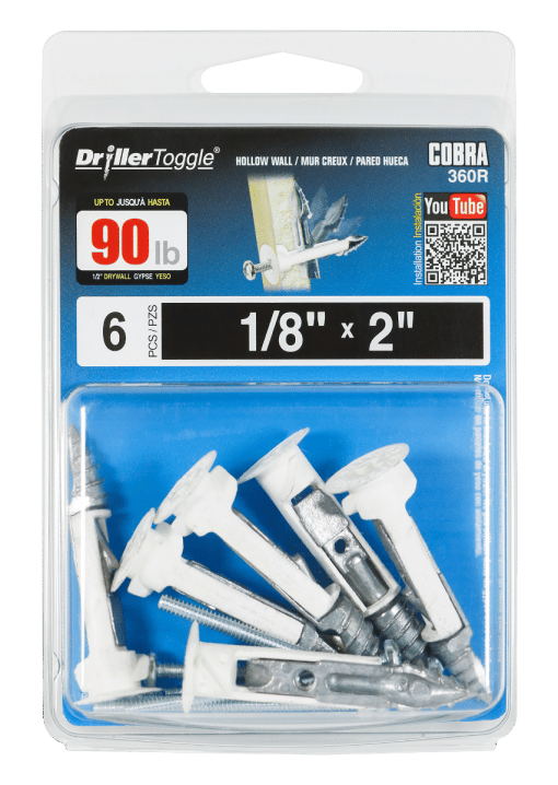 COBRA 360R DRILLER TOGGLE 1/8''X2'' (6)