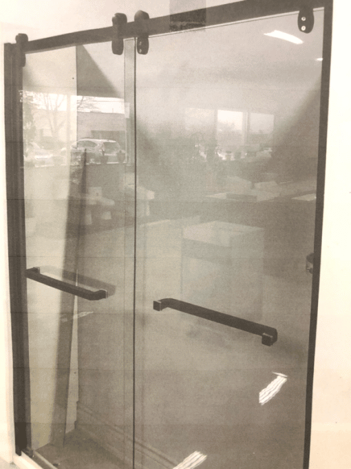 HT-6070-BL 60" W X 70" H SLIDING GLASS SHOWER DOOR MATTE BLACK