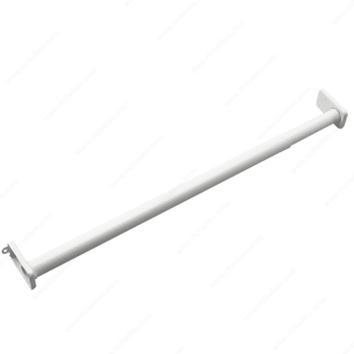 ONWARD 1830FEWV ADJUSTABLE CLOSET ROD with FIXED ENDS 18''-30'',  WHITE