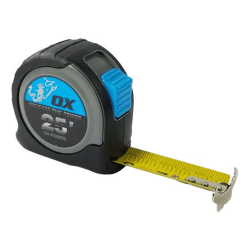 OX TOOLS OX-P029225 Pro Tape Measure 25', Inch Standard Scale, 27mm Wide Tape (D)