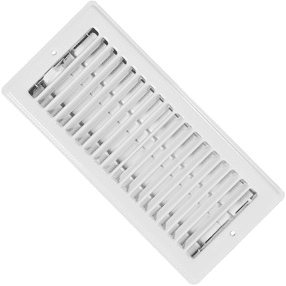 IMPERIAL RG0132 STEEL CEILING REGISTER - WHITE - RUSTPROOF POLYSTYRENE BODY - 4-IN W X 10-IN L