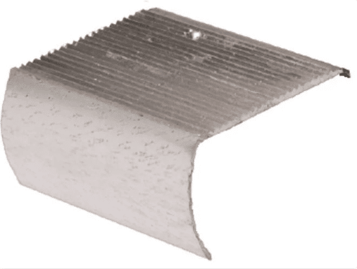 M-D PRO CM2195HSI12DS ALUMINUM DROP TREAD STAIR NOSING - COMMERCIAL - DRILLED STAGGERED (DS) - HAMMERED SILVER (HSI) - 1-1/2 IN. (38 MM) X 12 FT. (3.7 M)