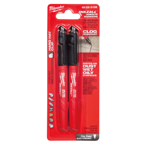 MILWAUKEE 48-22-3105 2PK FINE POINT BLACK MARKER