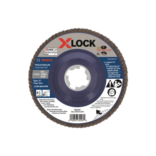 BOSCH FDX27450120 FLAP DISCS 4-1/2" - 120 GRIT