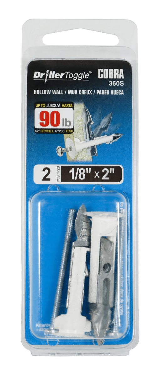 COBRA 360S DRILLER TOGGLE 1/8''X2'' (2)