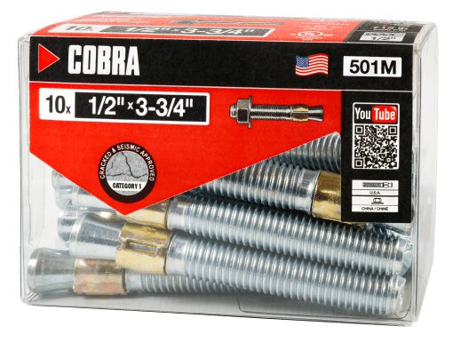 COBRA 501M PARAWEDGE 1/2X3 3/4'' (10)