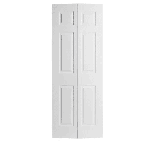 BIFOLD 6 PANEL HOLLOW DOOR 36" X 80" X 1 3/8" (TRACK HARDWARE INCLUDED)