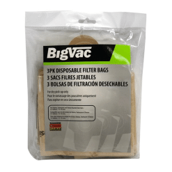 BIGVAC 55003 3 PACK DISPOSABLE FILTER BAGS FOR 4 AND 5 GALLON VACUUM