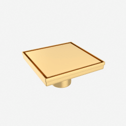 TZO QD02S-BG6 6 INCH TILE IN/SOLID BRUSHED GOLD SQUARE SHOWER DRAIN