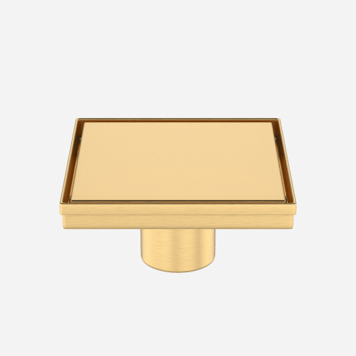 TZO QD02S-BG6 6 INCH TILE IN/SOLID BRUSHED GOLD SQUARE SHOWER DRAIN