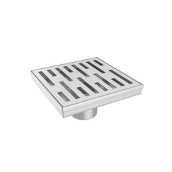 TZO QD06-BS6 6 INCH GRILL GRID BRUSHED STAINLESS SQUARE SHOWER DRAIN