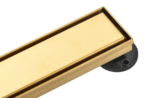 TZO D02S-BG24 24 INCH TILE IN/SOLID BRUSHED GOLD LINEAR SHOWER DRAIN