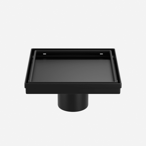 TZO QD02S-MB6 6 INCH TILE IN/SOLID MATTE BLACK SQUARE SHOWER DRAIN