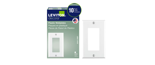 LEVITON 80401-M24 DECORA WALLPLATE 1-GANG 10 PACK, WHITE