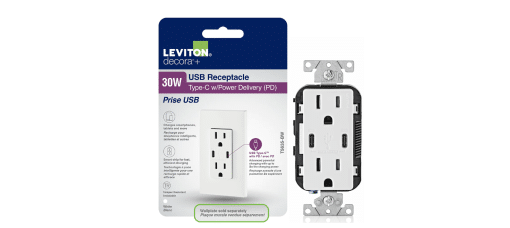 LEVITON T5635-722 USB 15A RECEPTACLE 2 TYPE-C WHITE