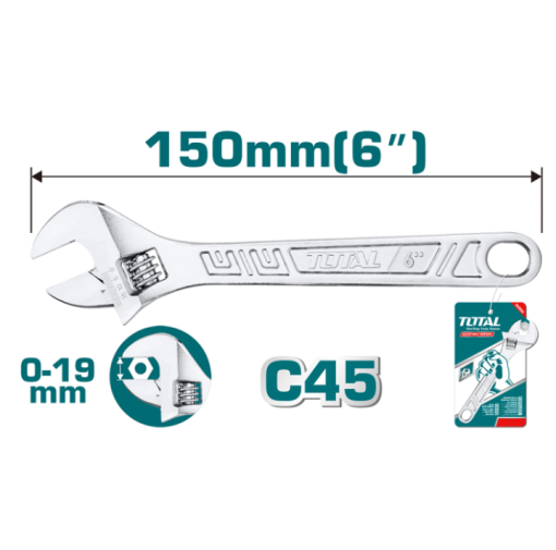 TOTAL TOOLS THT101063 6" ADJUSTABLE WRENCH