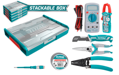 TOTAL TOOLS THKTV02T071 7 PCS STACKABLE TELECOM TOOLS SET