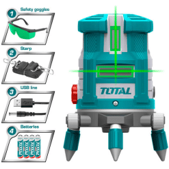 TOTAL TOOLS TLL305205 SELF-LEVELING LINE LASER(GREEN LASER BEAMS)