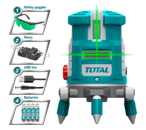 TOTAL TOOLS TLL305205 SELF-LEVELING LINE LASER(GREEN LASER BEAMS)