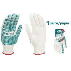 TOTAL TOOLS TSP11102 KNITTED & PVC DOTS GLOVES 12 PACK