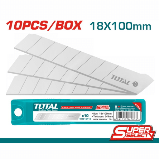 TOTAL TOOLS THT519112 10 PCS 18MM KNIFE BLADES SET