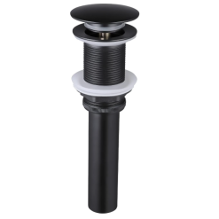 KODAEN DR05MB MATTE BLACK POP-UP DRAIN WITH OVERFLOW, BRASS TOP AND PVC BODY