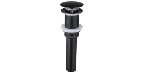 KODAEN DR05MB MATTE BLACK POP-UP DRAIN WITH OVERFLOW, BRASS TOP AND PVC BODY