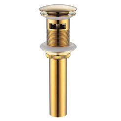 KODAEN DR05BG BRUSHED GOLD POP-UP DRAIN WITH OVERFLOW, BRASS TOP AND PVC BODY